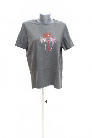 Dámske tričko Sinsay bez potlače, farba sivá, veľkosť M