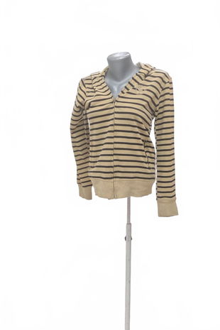 Dámska mikina Abercrombie & Fitch bez potlače, farba pruhovaná, veľkosť L