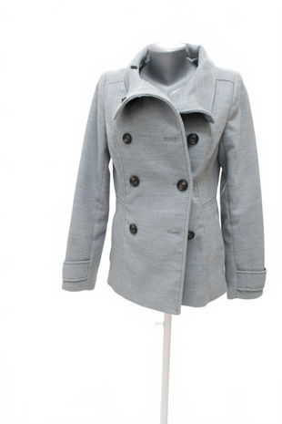 Dámsky kabát H&M, farba sivá, veľkosť 36