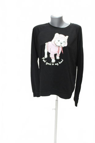 Dámska mikina Fbsister s potlačou, farba čierna, veľkosť L