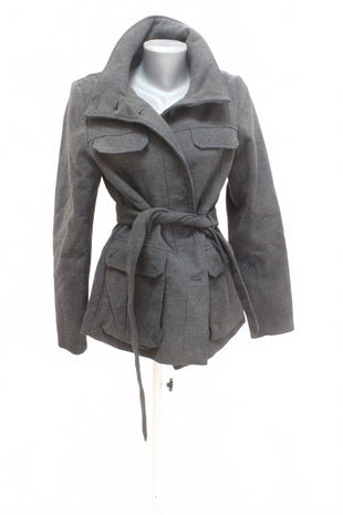 Dámsky kabát H&M, farba sivá, veľkosť 42