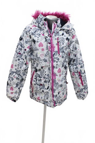 Dievčenská zimná bunda Genesis, farba vzorovaná, veľkosť 170