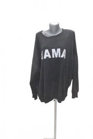 Dámska mikina Shein s potlačou, farba čierna, veľkosť 3XL