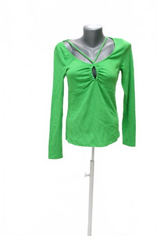 Dámske tričko H&M bez potlače, farba zelená, veľkosť M