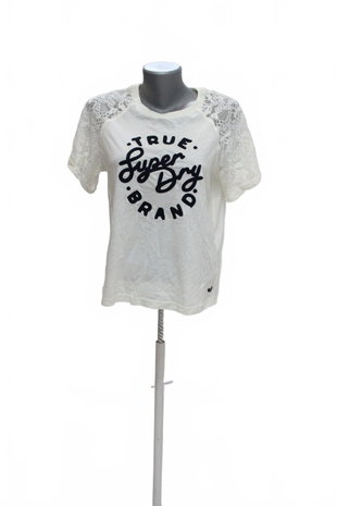 Damen -T-ShirtSuperdrymit Aufdruck,farbeweiss,größe42