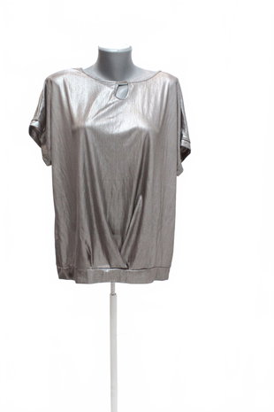 Damen -T-ShirtCamaieuohne Aufdruck,farbegrau,größeL