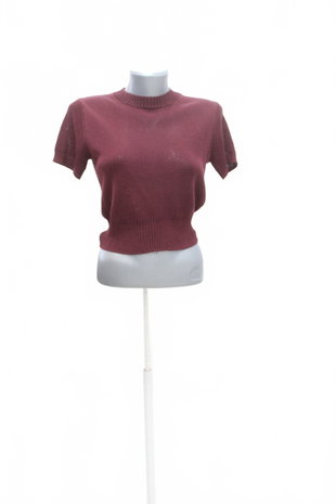 Damen -T-ShirtMangoohne Aufdruck,farbebordo,größeXS