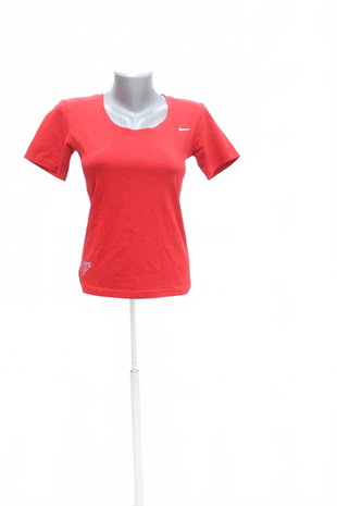Damen -T-ShirtNikemit Aufdruck,farberot,größeL