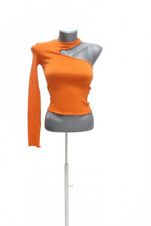 Damen -T-ShirtPull&Bearohne Aufdruck,farbeorange,größeXS