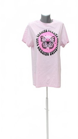Damen -T-ShirtFbsistermit Aufdruck,farberute,größeM