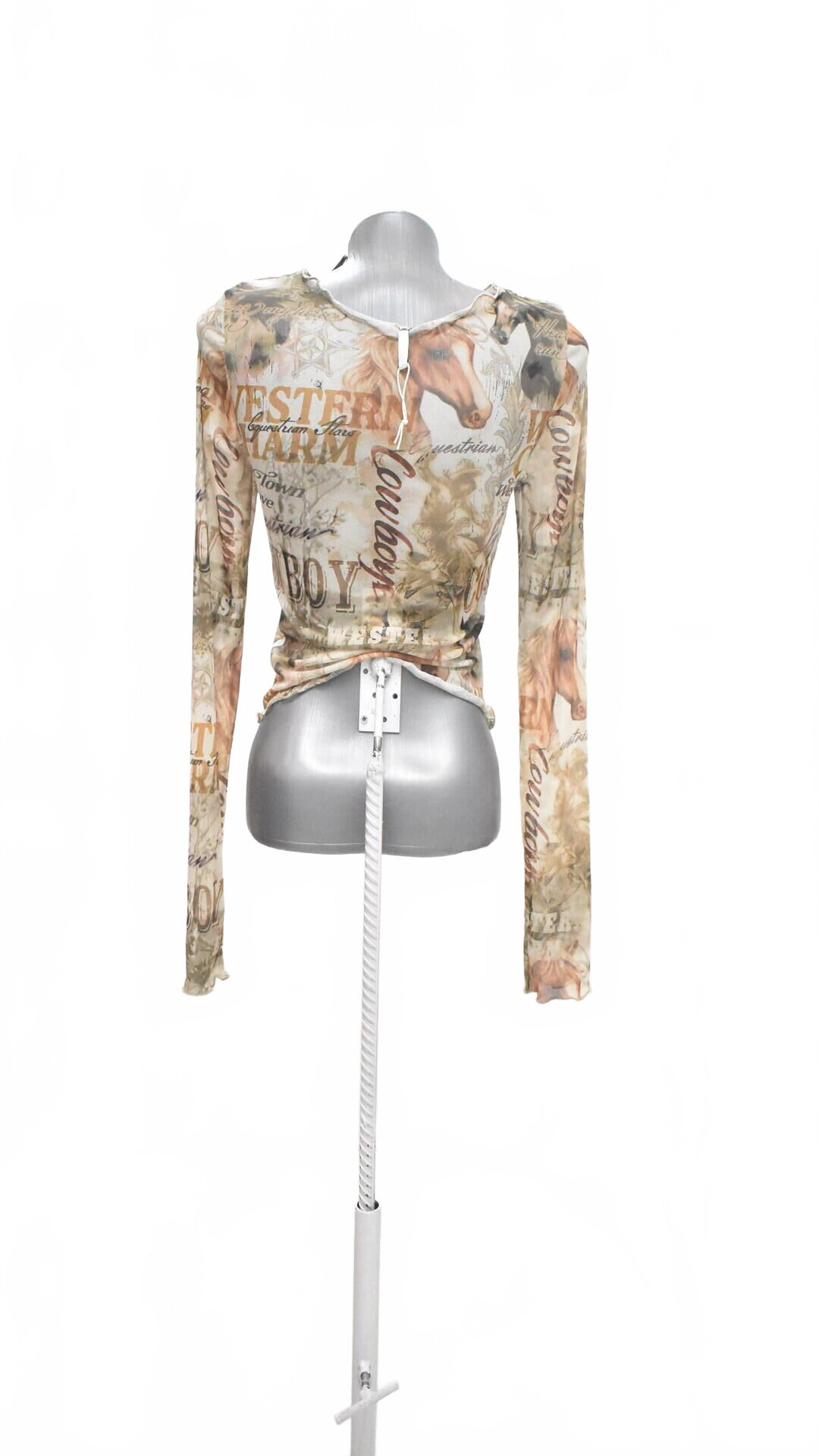 Damen -T-ShirtCroppohne Aufdruck,farbegemustert,größeS