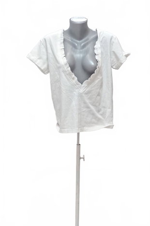 Damen -T-ShirtReviewohne Aufdruck,farbeweiss,größeL