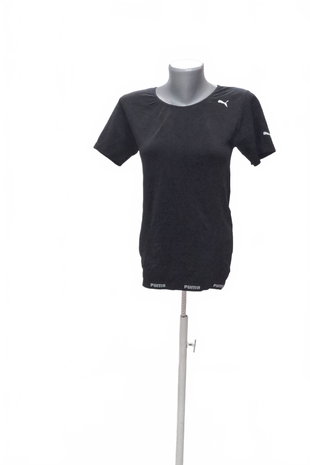 Damen -T-ShirtPumaohne Aufdruck,farbeschwarz,größeL