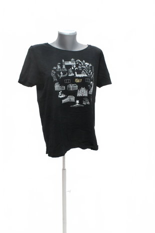 Damen -T-ShirtReservedmit Aufdruck,farbeschwarz,größeXL