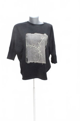 Damen -T-ShirtGenesismit Aufdruck,farbeschwarz,größeM