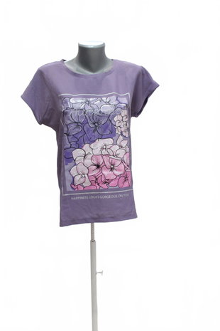 Damen -T-ShirtBelovedmit Aufdruck,farbeviolett,größeS