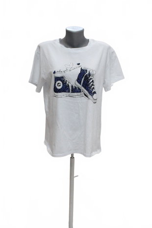 Damen -T-ShirtGenesismit Aufdruck,farbeweiss,größeL