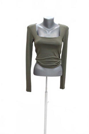 Damen -T-ShirtAmisuohne Aufdruck,farbekhaki,größeM