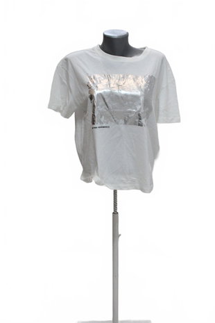 Damen -T-ShirtC&Amit Aufdruck,farbeweiss,größeL