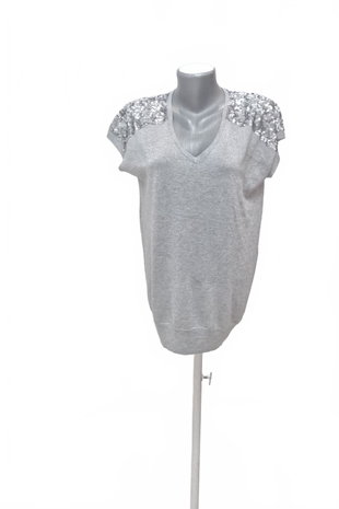 Damen -T-ShirtWallisohne Aufdruck,farbegrau,größeS