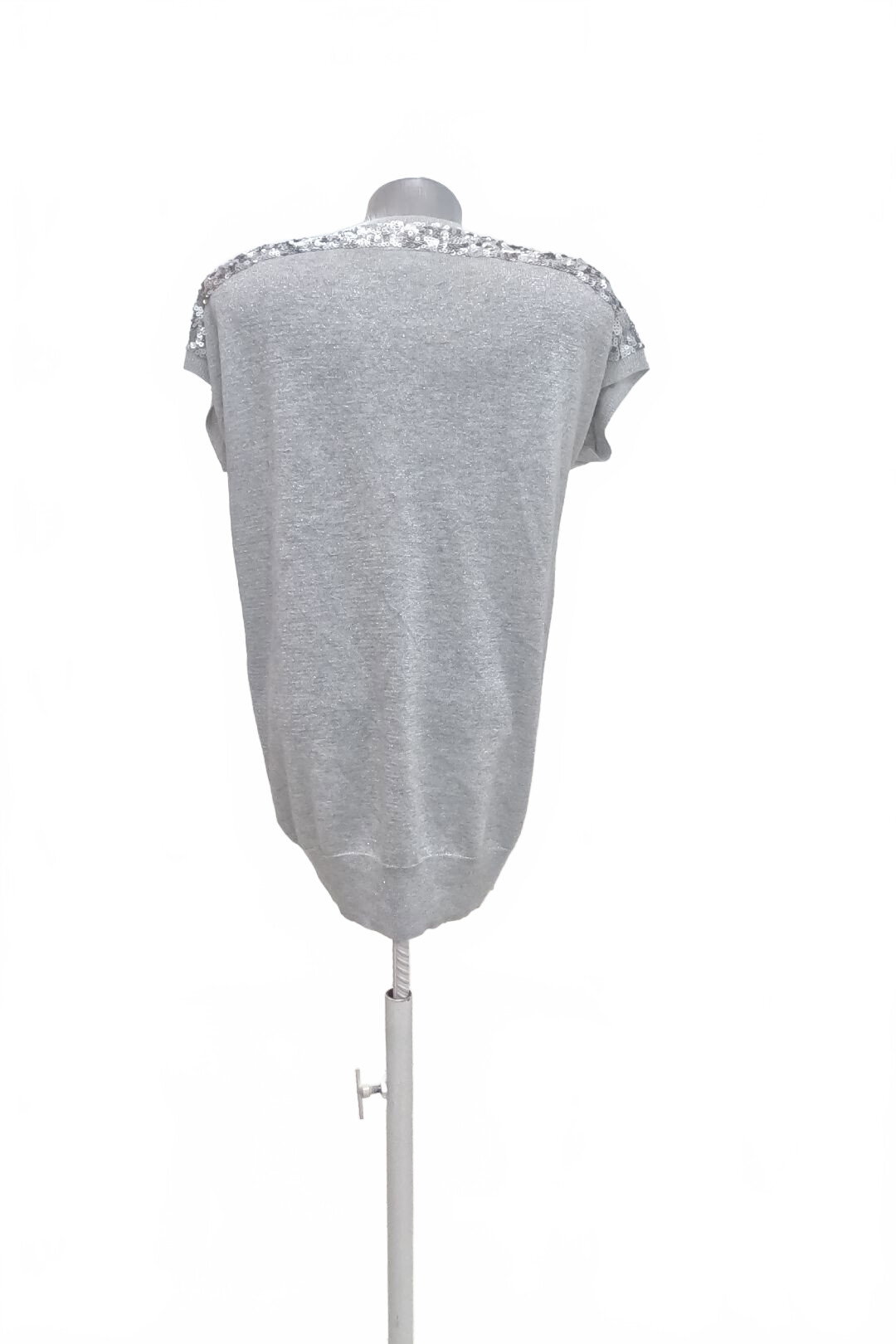 Damen -T-ShirtWallisohne Aufdruck,farbegrau,größeS