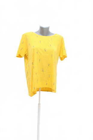 Damen -T-ShirtCecilmit Aufdruck,farbegelb,größeL