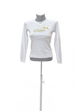 Damen -T-ShirtPumamit Aufdruck,farbeweiss,größeM