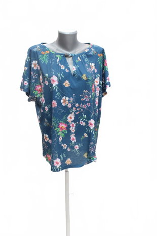 Damen -T-ShirtKixmiohne Aufdruck,farbegeblümt,größeXL