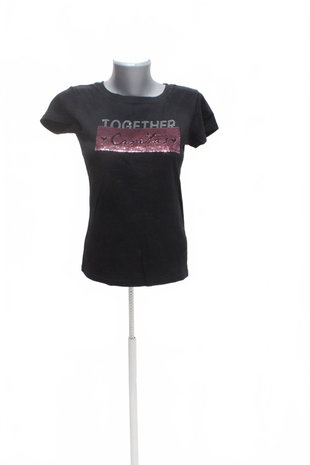 Damen -T-ShirtGenesismit Aufdruck,farbeschwarz,größeM