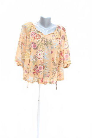 Damen -T-ShirtNew Lookohne Aufdruck,farbegeblümt,größe38