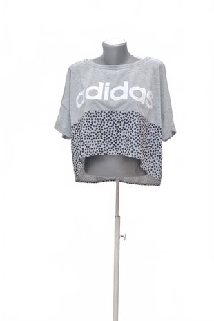 Damen -T-ShirtAdidasmit Aufdruck,farbegrau,größeM