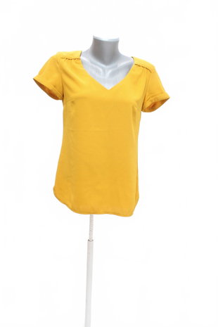 Damen -T-ShirtCamaieuohne Aufdruck,farbegelb,größeM