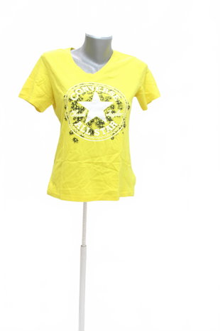 Damen -T-ShirtConversemit Aufdruck,farbegelb,größeS