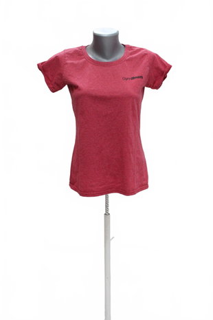 Damen -T-ShirtGymbeamohne Aufdruck,farberot,größeS