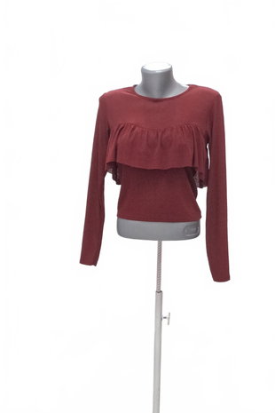 Damen -T-ShirtZaraohne Aufdruck,farbebordo,größe36