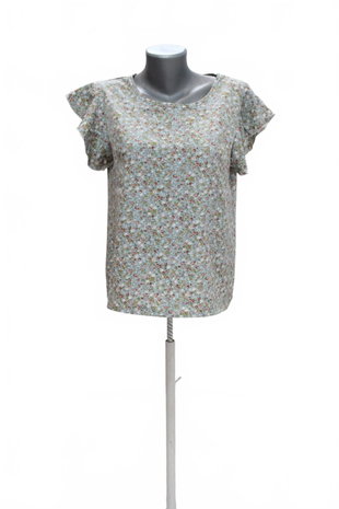 Damen -T-ShirtSheinohne Aufdruck,farbegeblümt,größeM