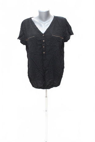 Damen -T-ShirtBonprixohne Aufdruck,farbeschwarz,größeM