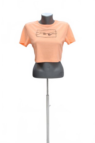 Damen -T-ShirtDividedmit Aufdruck,farbeorange,größeM