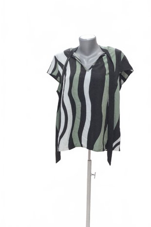 Damen -T-ShirtSheinohne Aufdruck,farbegestreift,größeXL