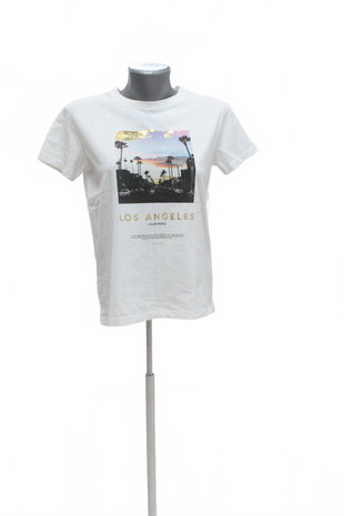 Damen -T-ShirtSinsaymit Aufdruck,farbeweiss,größeXS