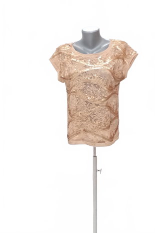 Damen -T-ShirtPromodohne Aufdruck,farbebeige,größeS