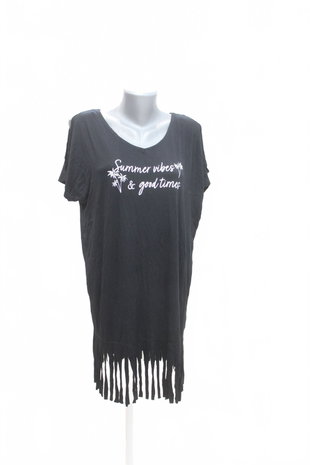 Damen -T-ShirtJaninamit Aufdruck,farbeschwarz,größe38