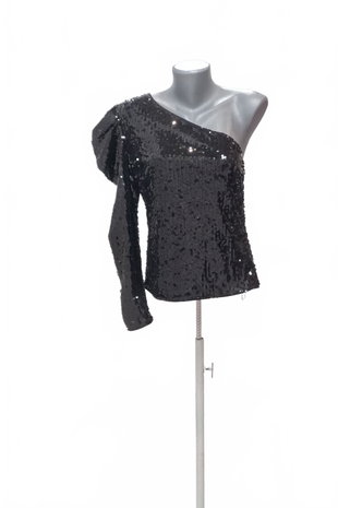 Damen -T-ShirtSheinohne Aufdruck,farbeschwarz,größeL