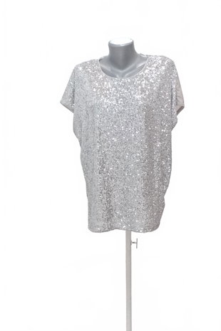 Damen -T-ShirtBelovedohne Aufdruck,farbesilber,größe2XL