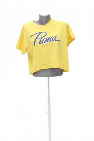 Damen -T-ShirtPumamit Aufdruck,farbegelb,größeM