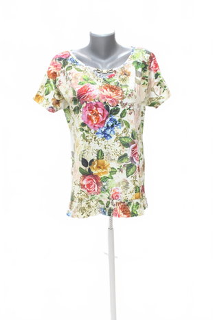 Damen -T-ShirtGenesisohne Aufdruck,farbegeblümt,größeM