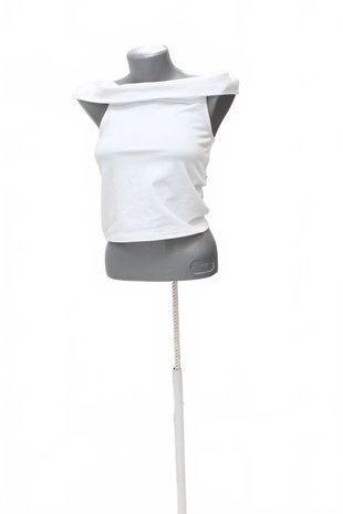 Damen -T-ShirtCroppohne Aufdruck,farbeweiss,größeS