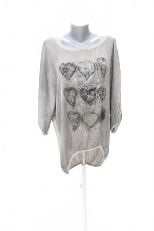 Damen -T-ShirtGenesismit Aufdruck,farbegrau,größeL
