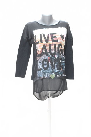 Damen -T-ShirtGenesismit Aufdruck,farbeschwarz,größeS
