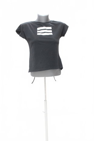 Damen -T-ShirtAdidasmit Aufdruck,farbeschwarz,größeM